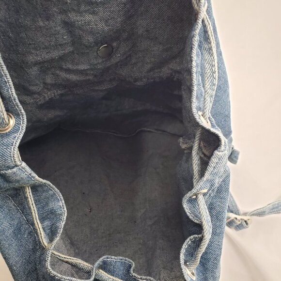 ? VINTAGE Pacific Denim Co. Drawstring Backpack - 80s/90s Light Wash Rucksack main image 6